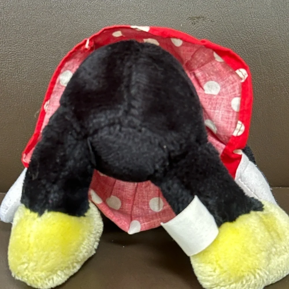 Vintage Disney Parks Minnie Mouse Plush Doll 12” Red Polka Dot Dress Disneyland